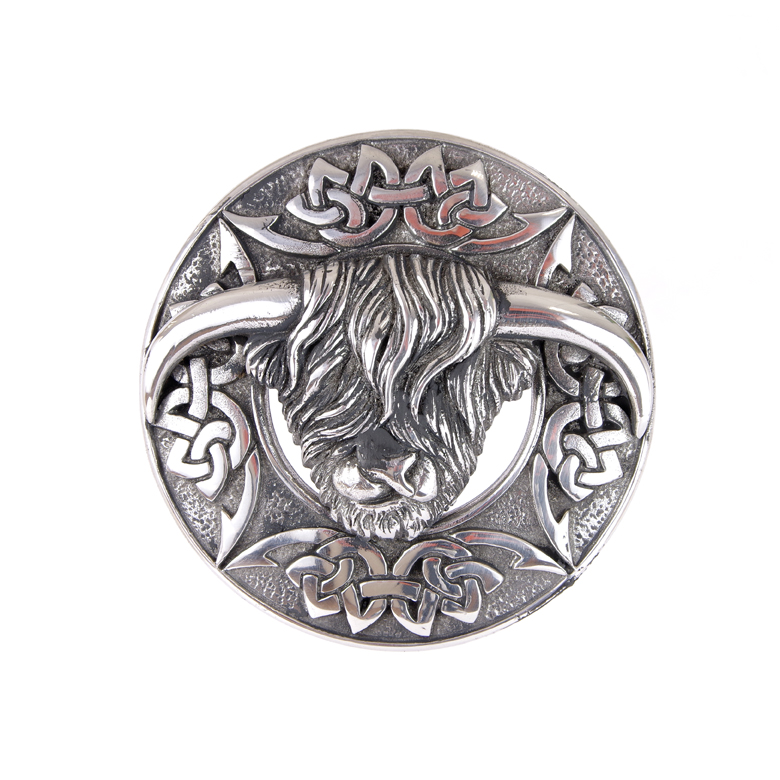 Silver 2024 plaid brooch