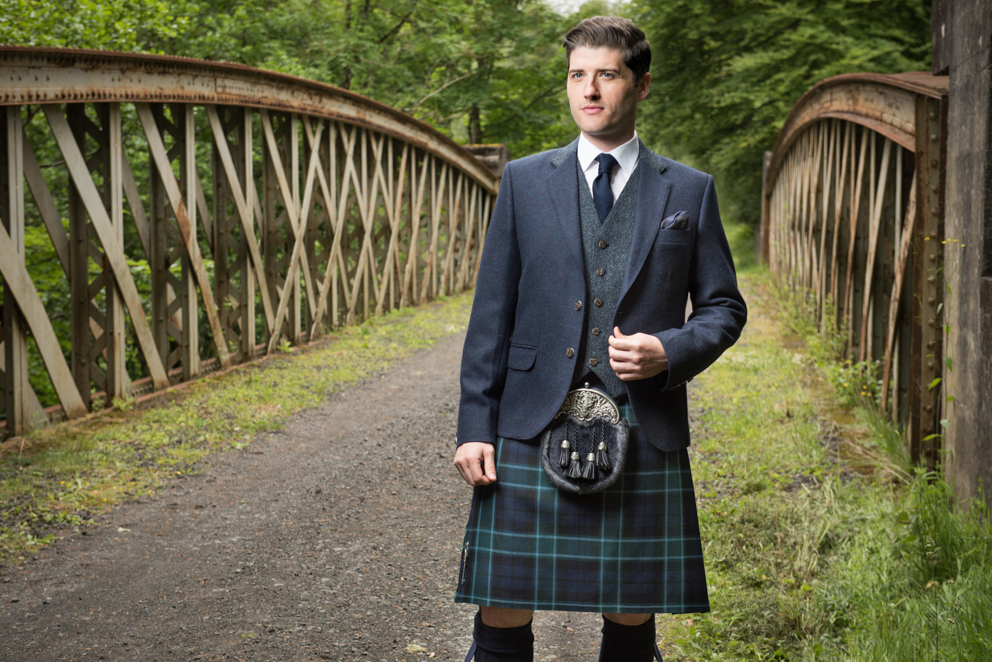 Navy tweed sale kilt jacket