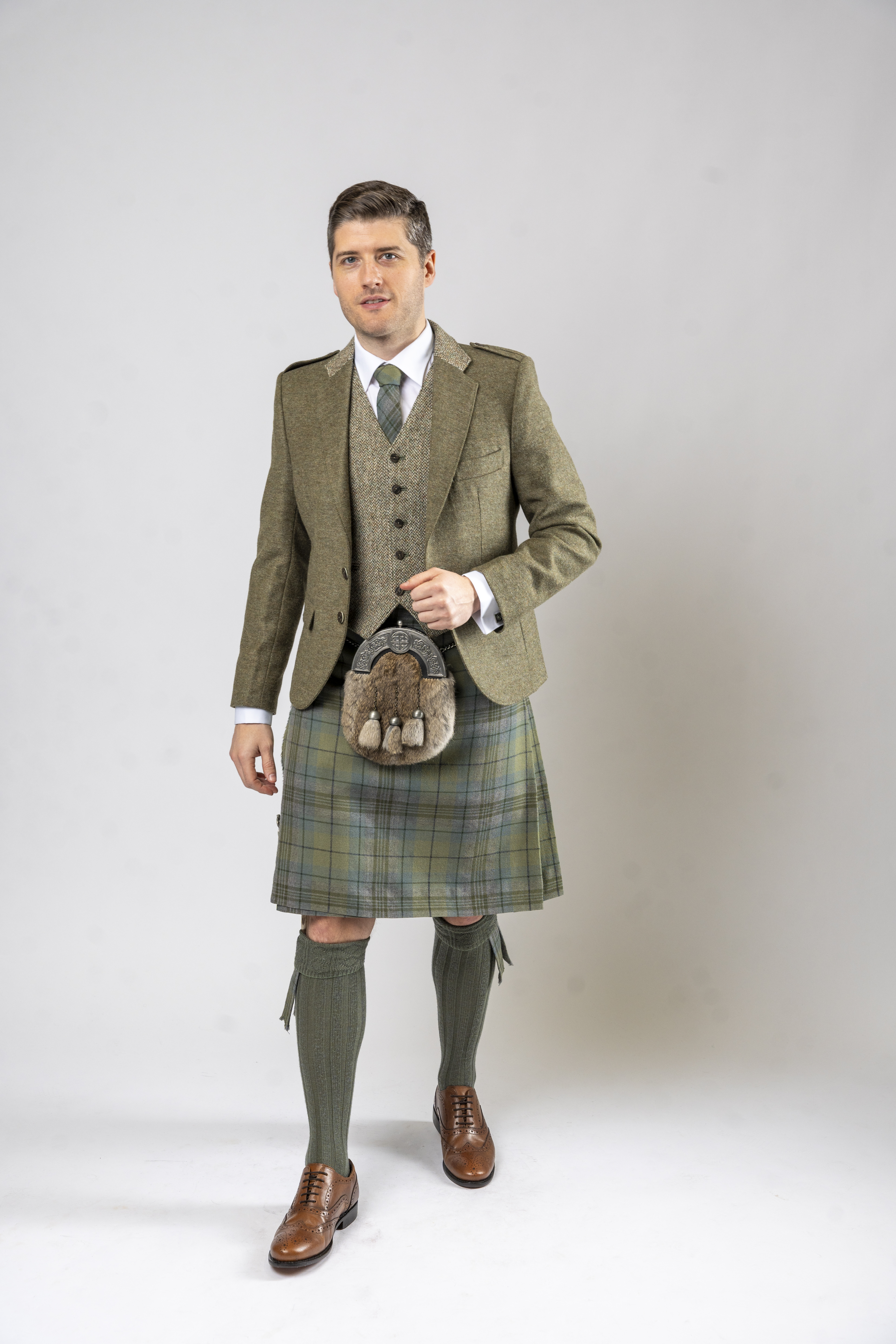 Harris tweed kilt jacket and waistcoat hotsell