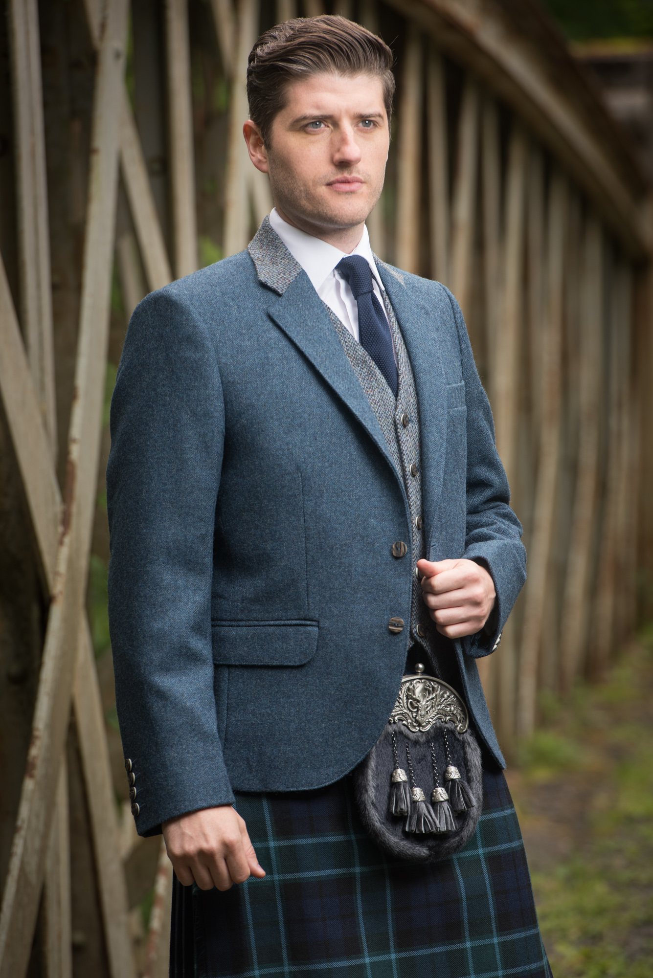 Harris tweed kilt jacket and waistcoat sale